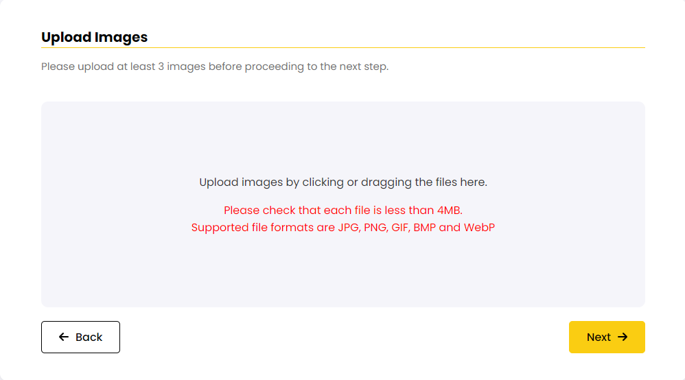 Step 2 upload images